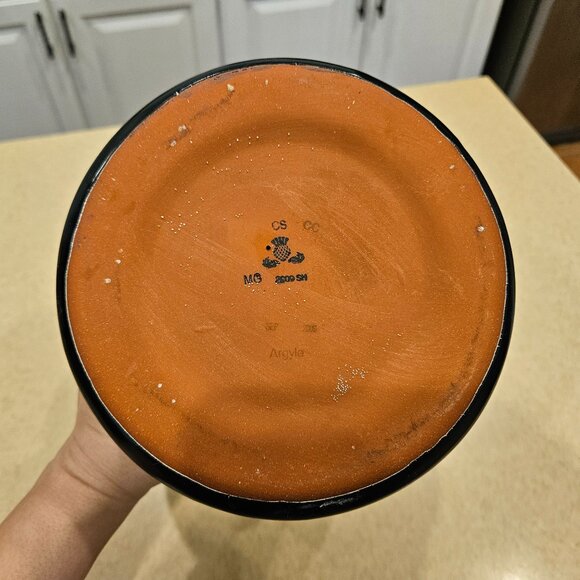 RARE MACKENZIE CHILDS ARGYLE PLAID AURORA CERAMIC GLOBE STORAGE CANISTER JAR - Picture 15 of 16